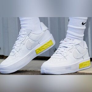 Nike Women's Air Force 1 Fontanka White and Yellow Women’s 7.5